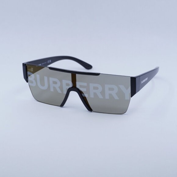 Burberry BE4291 3001/G Sunglasses Black Shield Frame, Grey Lenses main image 13